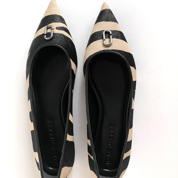 Marc Jacobs Black and Cream Striped Flats - Picture 6 of 6